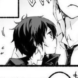 🐈‍⬛️ 9473ae35 Аниме, Манга, Парень, Персонаж, Черно-белый whatsapp sticker