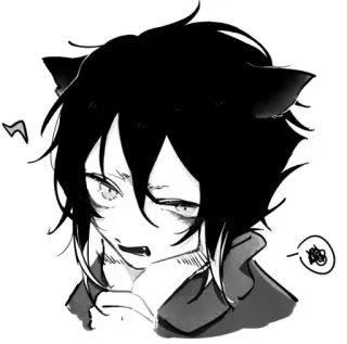 🐈‍⬛️ ede39c99 Аниме, Манга, Кошачьи ушки, Мультфильм, Персонаж, Милый whatsapp sticker