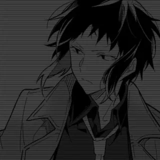 🖤 3c1244c6 Аниме, Манга, Персонаж, Портрет, Черно-белое whatsapp sticker