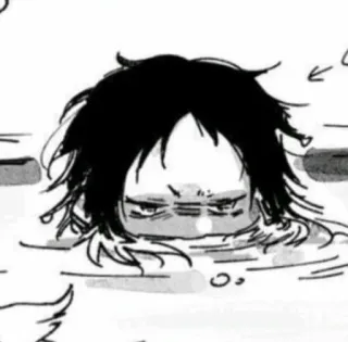 🖤 9edfd130 Аниме, Манга, Человек, Голова, Вода, Мультфильм whatsapp sticker