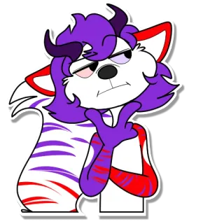 🤔 6a90c129 漫画, ケモノ, キャラクター, 紫, 赤, 白 telegram sticker