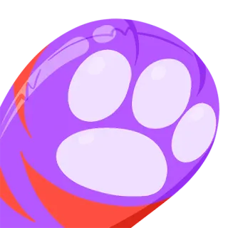 👋 6dab9cf2 動物の肉球, 猫の肉球, かわいい, 紫, 漫画 telegram sticker