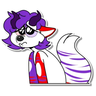 🥺 d9f054cd 漫画, ケモノ, キャラクター, 紫, 悲しい, 可愛い telegram sticker