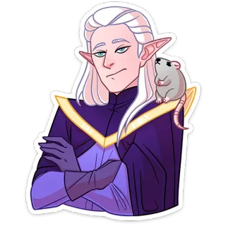 🧙‍♂ 00e808ed elfe, fantasy, dnd, ratte, cartoon, magier telegram sticker