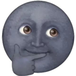 🤔 7b352633 月亮, 思考, 脸, 表情符号 telegram sticker