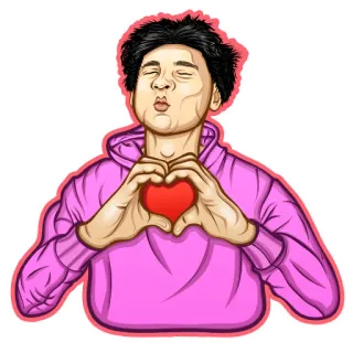 😍 92da44dd personne, cœur, amour, affection, portrait, dessin animé telegram sticker