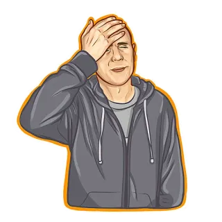 🤦 ad76de2f Facepalm, Erreur, Échec, Frustration, Déception, Tête dans les mains telegram sticker