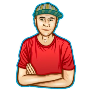 😐 c5fbe9fc homme, portrait, dessin animé, personne, personnage, illustration telegram sticker