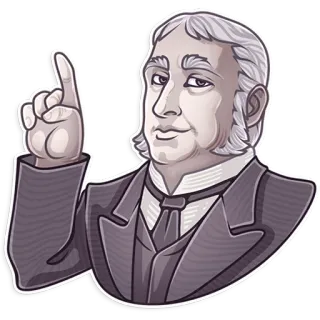 ☝️ 4b925db4 uomo, indicando, vintage, abito, cravatta, ritratto telegram sticker