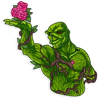 🌷 89dcf48f Swamp Thing Swamp Thing, DC Comics, Personaggio dei fumetti, Mostro, Fiori, Supereroe telegram sticker