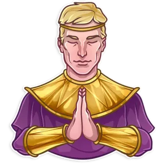 😌 a638415c uomo, preghiera, meditazione, oro, viola, spirituale, biondo telegram sticker