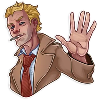 🤚 fb8da7f7 uomo, sigaretta, cartone animato, fumatore, cappotto, cravatta telegram sticker