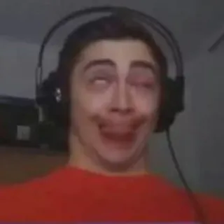 😝 3a688ae5 얼굴, 표정, 인물, 헤드폰, 웃긴 telegram sticker