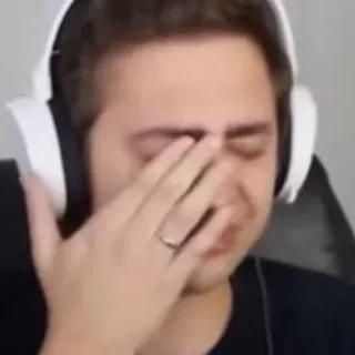 😞 ed677572 울음, 감정, 슬픔, 화남, 남자, 헤드셋 telegram sticker