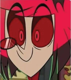 🤔 3ab7059b Alastor Hazbin Hotel demone, conduttore radiofonico, villain, animazione, cartone animato, Hazbin Hotel telegram sticker