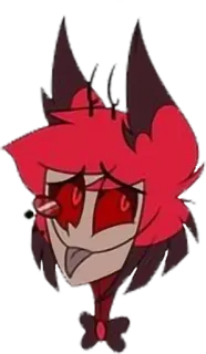 😝 8c965291 Alastor Hazbin Hotel cartone animato, demone, antenne, rosso telegram sticker