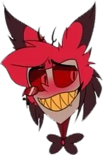 😳 9ca35876 Alastor Hazbin Hotel Cartone animato, Demone, Antenna, Rosso, Alastor telegram sticker