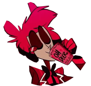 🌝 b9bef7d4 Alastor Hazbin Hotel OH DEER cartone animato, demone, cervo, sorridente, Hazbin Hotel, Alastor telegram sticker