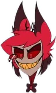 😌 c6566e73 Alastor Hazbin Hotel demone, malvagio, radio, hotel, rosso telegram sticker