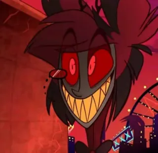 Alastor The Radio Demon by: @Darkdemons ๐พ๐งฃ telegram stickers