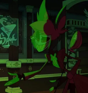 🍾 4e7a7f70 Alastor Hazbin Hotel 悪魔, ラジオ, ホテル, 漫画 telegram sticker