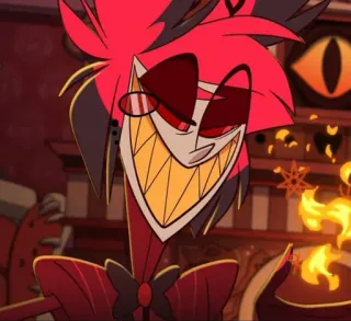 🍾 69785399 Alastor Hazbin Hotel アラスター, hazbin hotel, 悪魔, アニメ, ラジオデーモン telegram sticker