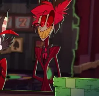 🍾 dd047571 Alastor Hazbin Hotel 悪魔, ラジオ, 邪悪, ホテル, 赤, アニメ telegram sticker