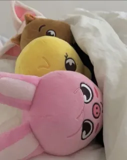 😴 6949171a thú nhồi bông, đồ chơi, thỏ, heo, gà, giường telegram sticker