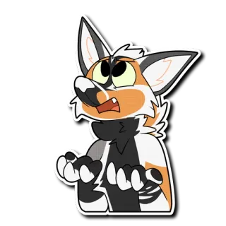 😧 2ce76550 vos, antropomorf, cartoon, geschrokken, dier, harig telegram sticker