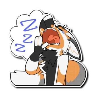 😴 4379d9dc ZZZ slapen, moe, gapen, dier, cartoon, vos telegram sticker