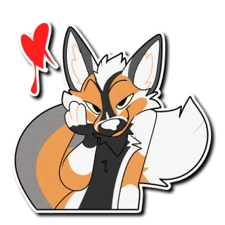😘 4f8fe6cf vos, furry, hart, dier, schattig telegram sticker