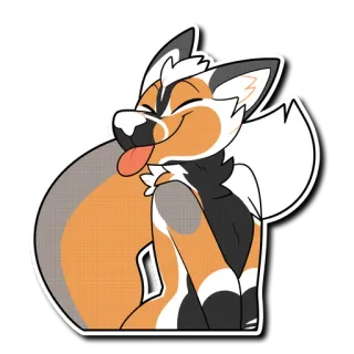 👅 65a8df69 dier, vos, cartoon, schattig, blij, tong telegram sticker
