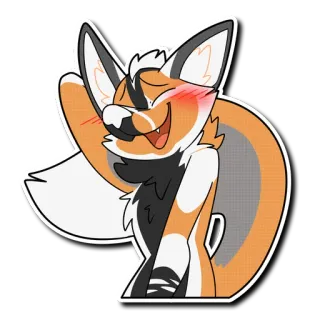 🥰 89ab111b Furry, Antropomorf, Vos, Lachend, Blij, Schattig telegram sticker