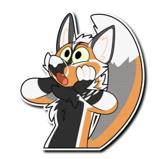 😳 92333c04 vos, schattig, harig, dier, cartoon telegram sticker