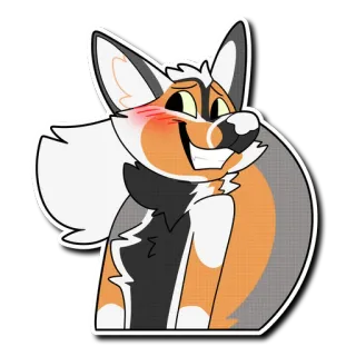 😊 a5e1a50b vos, furry, dier, cartoon, schattig, oranje, zoogdier telegram sticker