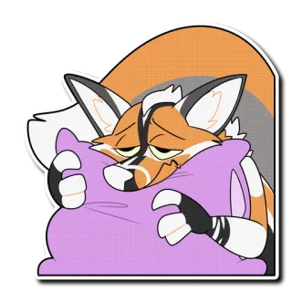 😴 a759f815 vos, slaperig, cartoon, kussen telegram sticker