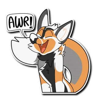 😀 b08cd003 AWR! vos, anthro, vrolijk, schattig, dier telegram sticker