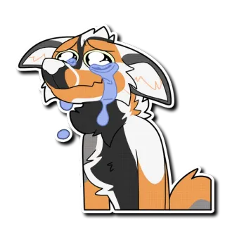 😭 cee1b706 huilen, verdrietig, dier, hond, cartoon, tranen telegram sticker