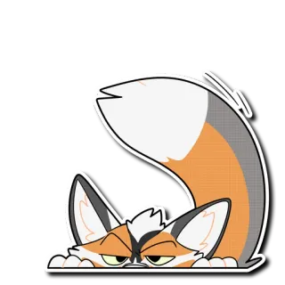 😶 df0fd465 vos, dier, cartoon, oranje, wit, schattig, harig telegram sticker