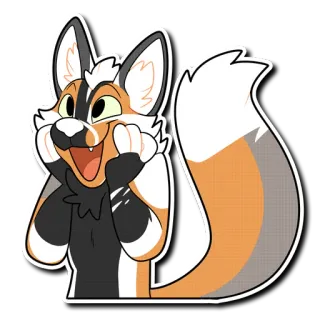 😃 ede6501f vos, cartoon, dier, furry, schattig, blij telegram sticker