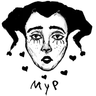 😘 1a64ec82 Myp błazen, arlekin, serca, twarz, makijaż, klaun, sztuka telegram sticker