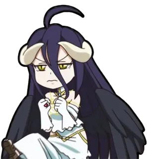 😤 9c31836a Albedo Overlord Anime, Overlord, Albedo, Chibi, Sticker whatsapp sticker