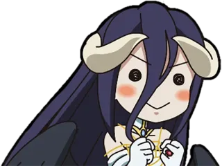 ☺️ c32e0f76 Albedo Overlord Anime, Cartoon, Lustig, Lächelnd, Figur, Dämon whatsapp sticker
