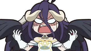 👿 f0eb73fd Albedo Overlord Anime, Cartoon, Fantasy, Wütend, Weiblich, Dämon whatsapp sticker