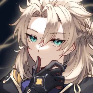 😏 1301991b Albedo Genshin Impact Anime, Genshin Impact, Albedo, Videogioco, Biondo, Dito sulle labbra, Shhh telegram sticker