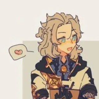 😍 3a40f2fa Albedo Genshin Impact anime, videogioco, Genshin Impact, Albedo, carino, cuore, capelli biondi telegram sticker