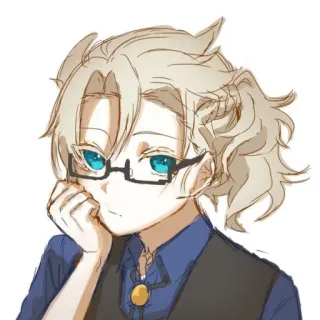 🧐 52b407c7 Albedo Genshin Impact anime, Genshin Impact, Albedo, personaggio, capelli biondi, occhi blu, occhiali telegram sticker