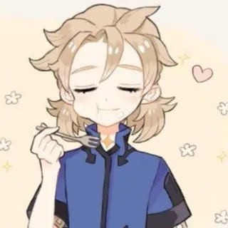 ☺️ 7ec51099 Albedo Genshin Impact anime, genshin impact, albedo, personaggio, mangiare telegram sticker