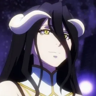 🤨 3369eb36 Albedo Overlord アニメ, 悪魔, ファンタジー, 角, アルベド, オーバーロード telegram sticker