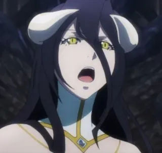 🤨 38e972ff Albedo Overlord アニメ, ファンタジー, 悪魔, 角, アルベド, オーバーロード telegram sticker